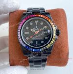 Swiss Grade High End Replica Roex Blaken Yacht Master 40mm All Black Rainbow Watch